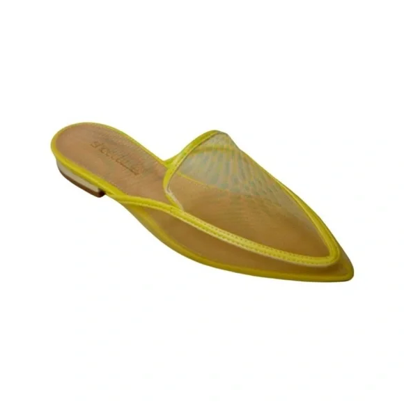 Sz 8W Franceen Pointed Toe Yellow Flats NIB-7335 - Picture 5 of 5